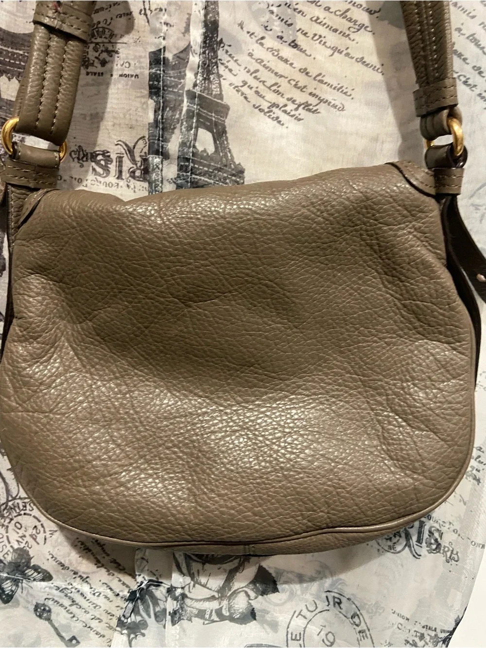 Marc by Marc Jacobs Taupe Leather Crossbody with Gold Hardware